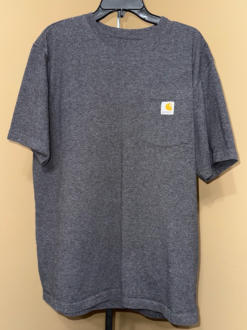 CARHARTT Short-Sleeve Pocket T-Shirt in Charcoal. Size Large.